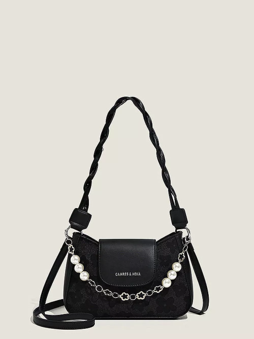 Pearl Chain Decor Shoulder Bag, image 3