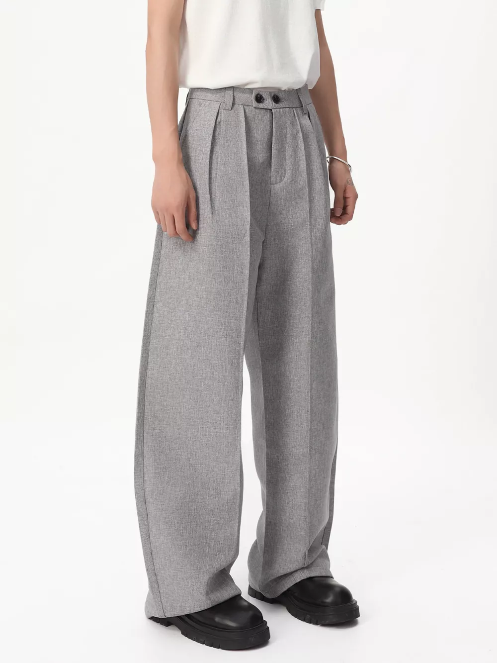 Men's Wide-Leg Pleated Pants, image 3