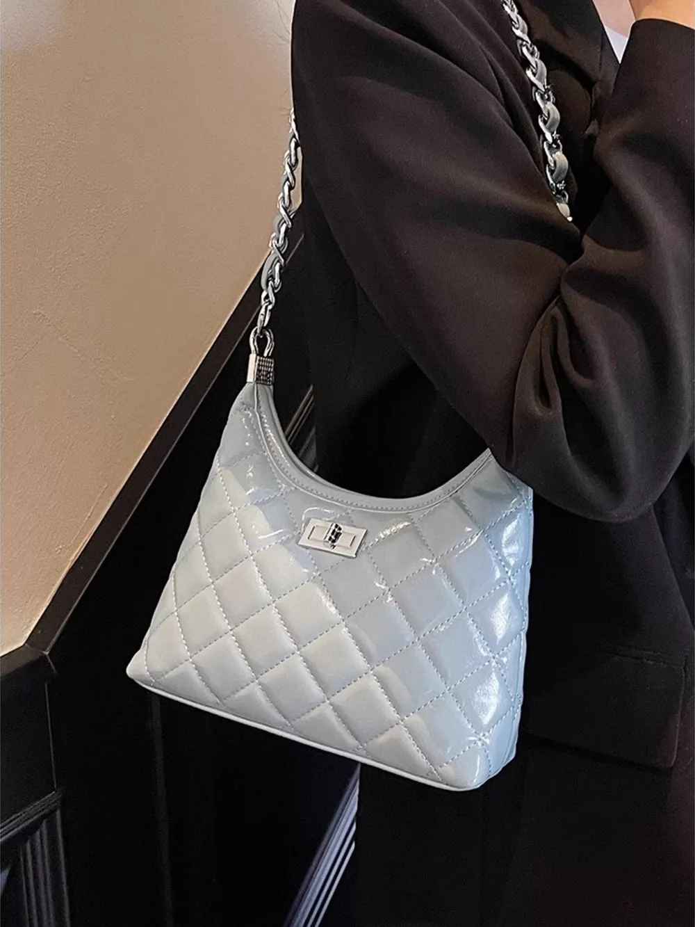Quilted Chain Shoulder Bag, image 3