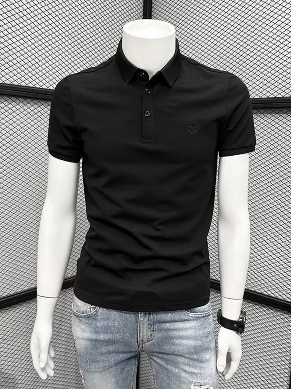 Men's Plus Size Button Detail Short Sleeve Polo, image 5