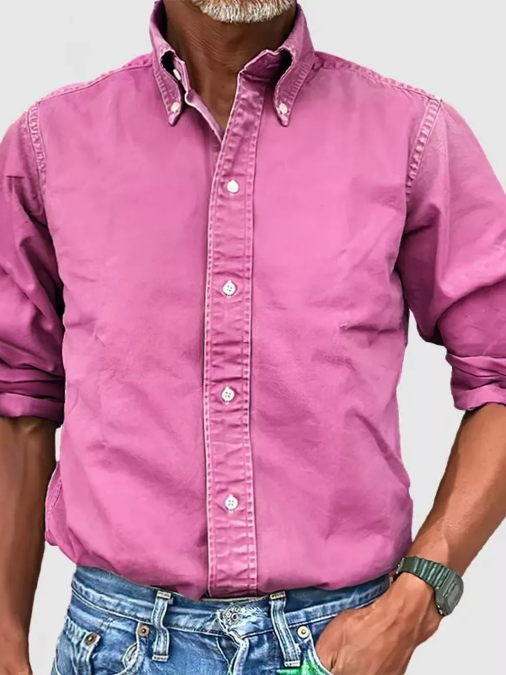 Men's Full Size Casual Button-Down Shirt Plus Size, image 5