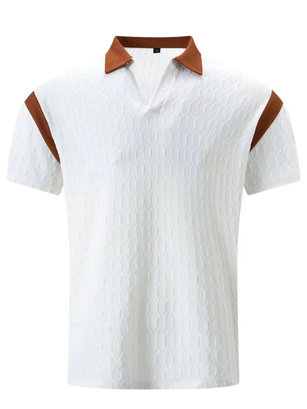 Men's Full Size Textured Short Sleeve Polo Plus Size, image 5