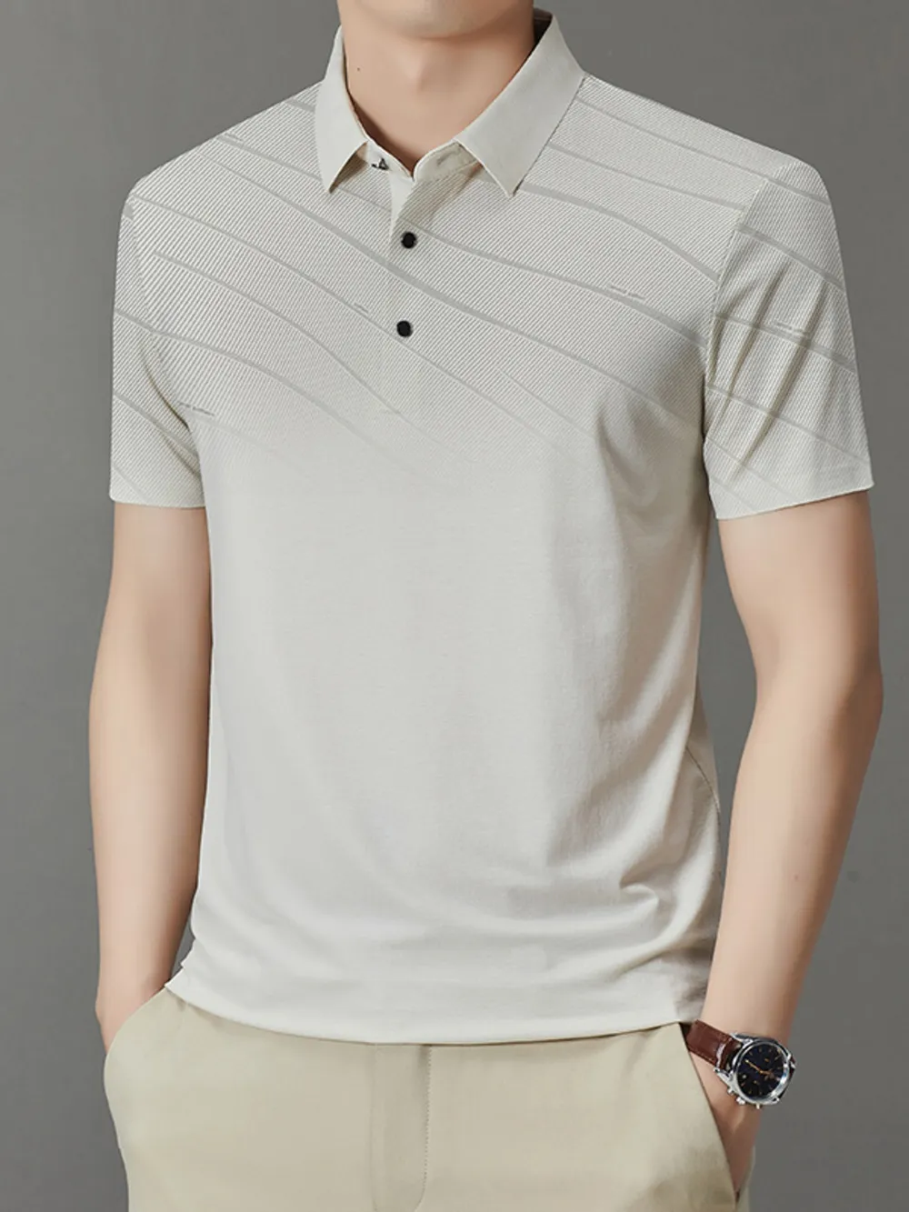 Men's Button Detail Short Sleeve Polo