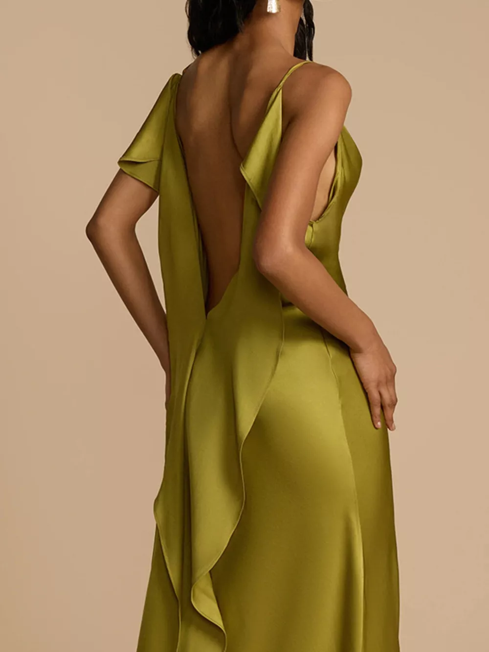 Satin Cowl Neck Slit Maxi Dress, image 8