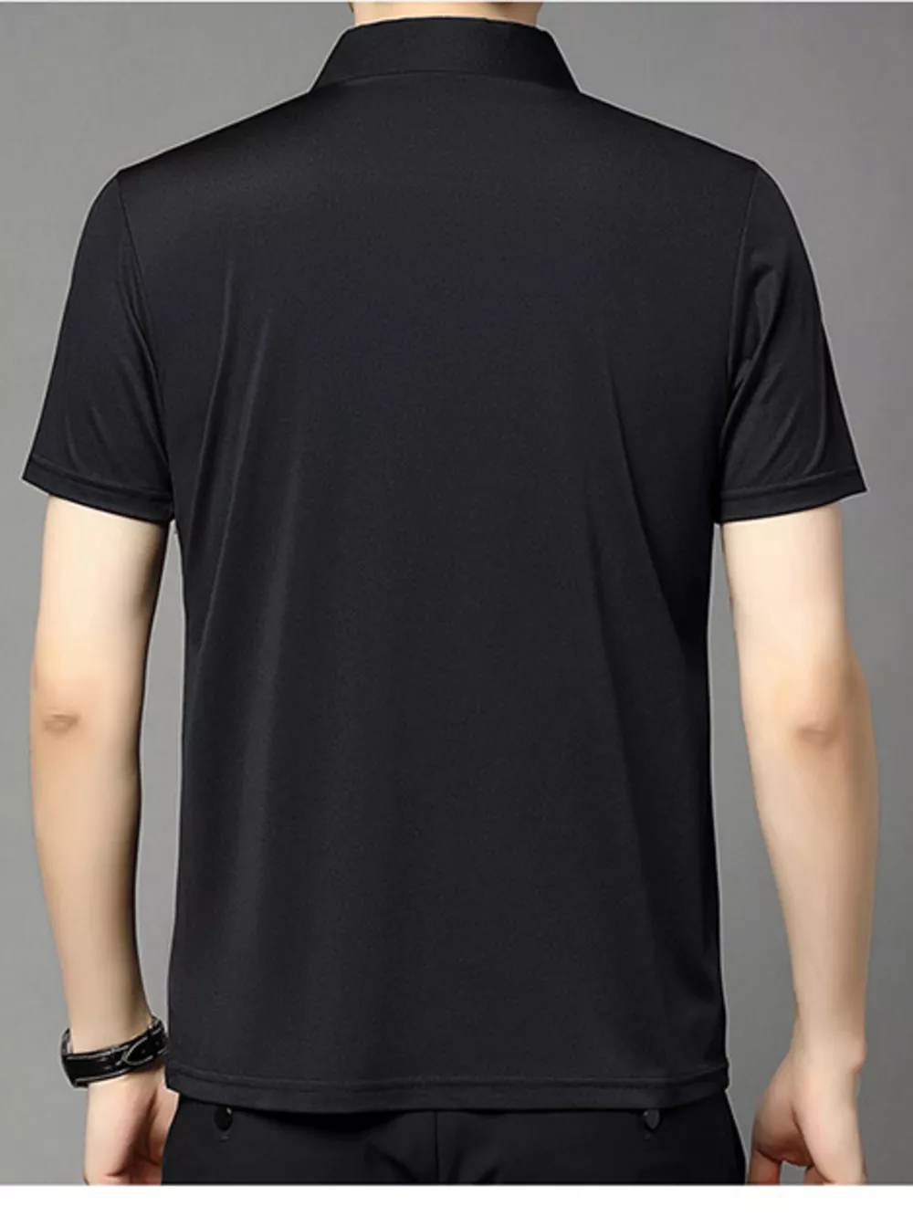 Men's Plus Size Button Detail Short Sleeve Polo, image 4