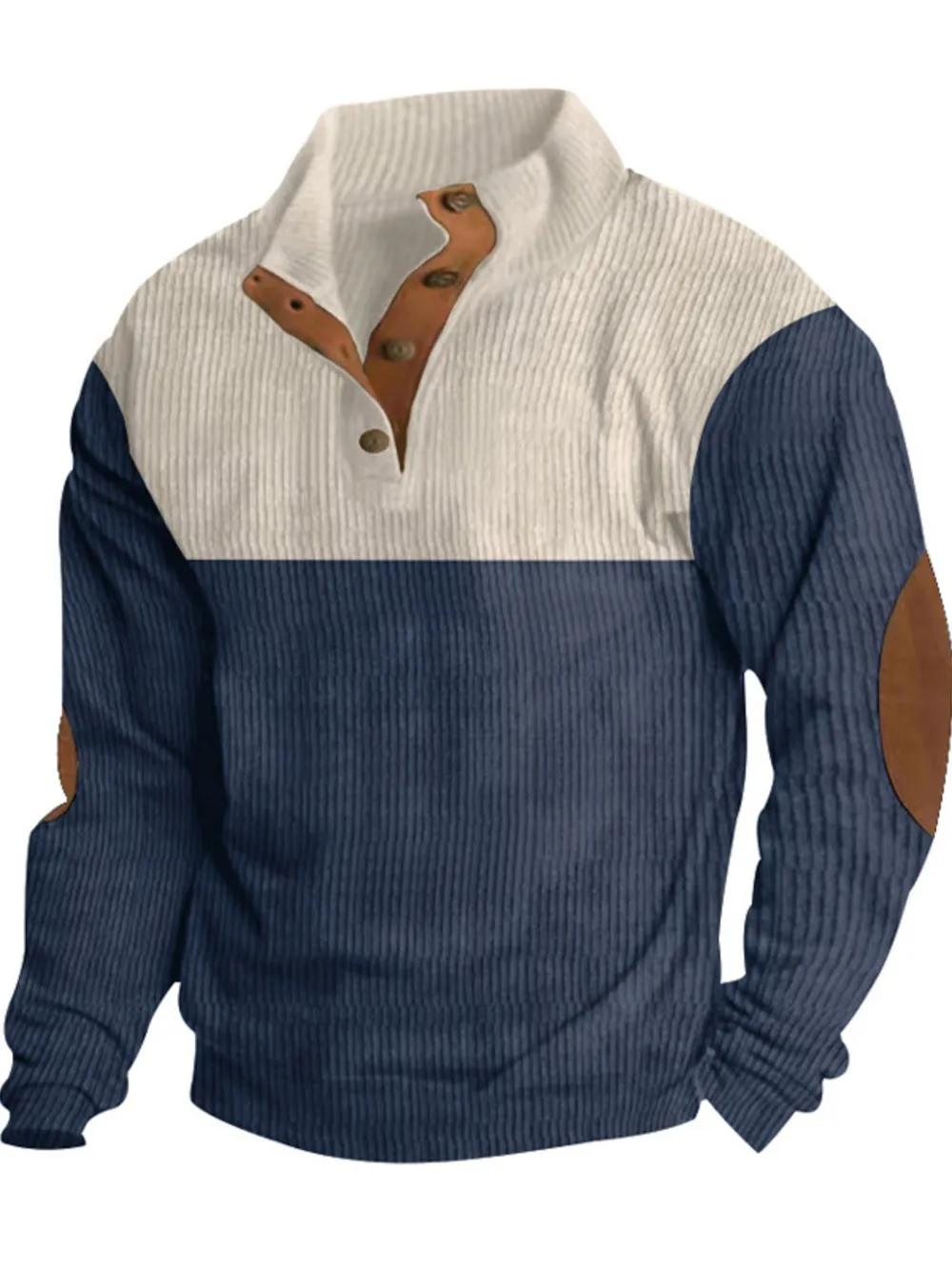 Men's Full Size Color Block Long Sleeve Sweatshirt Plus Size, image 6