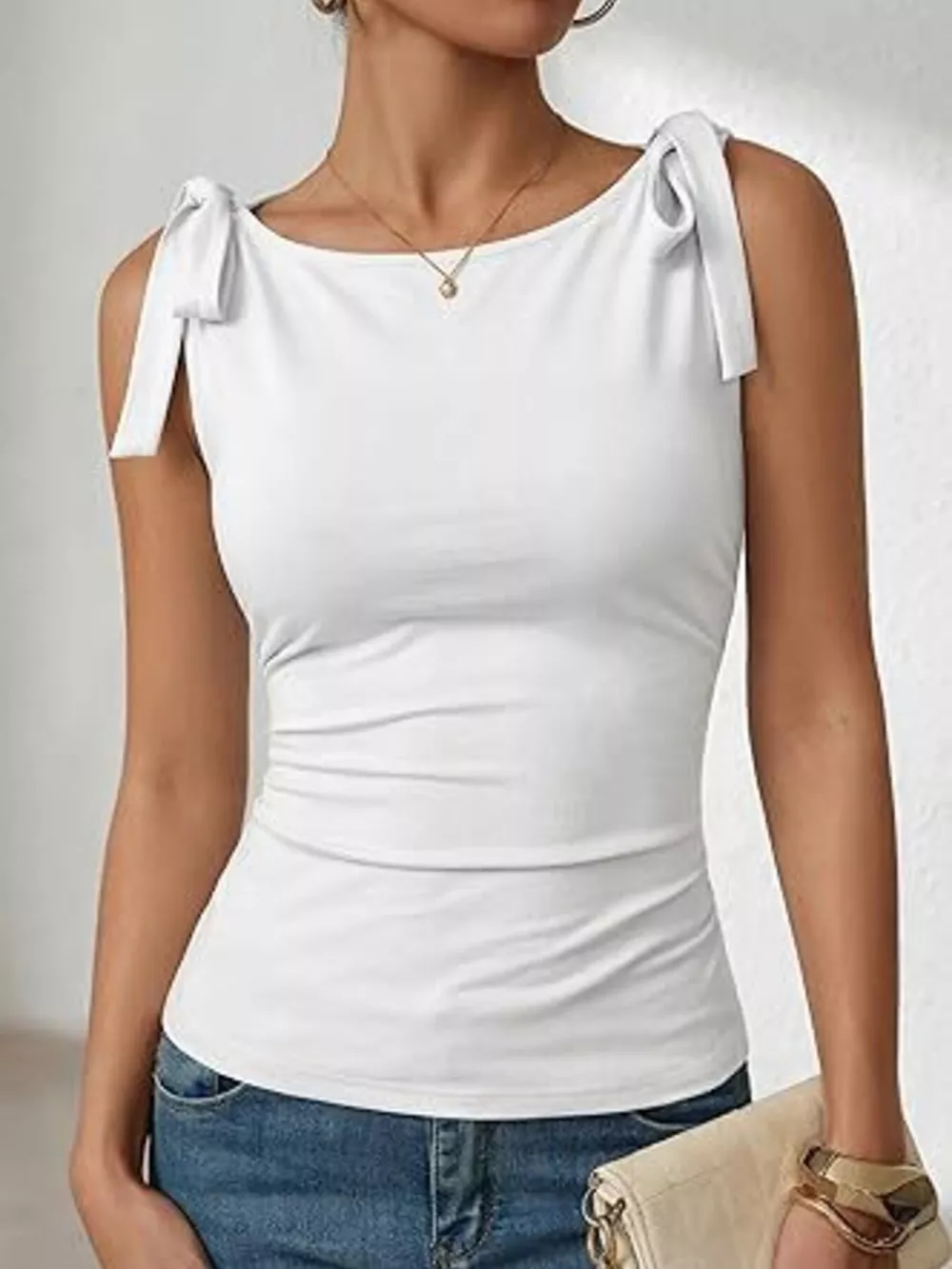 Tie Shoulder Tank Top, image 4