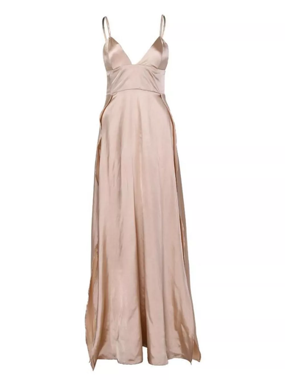 High-Slit Spaghetti Strap Maxi Dress, image 2