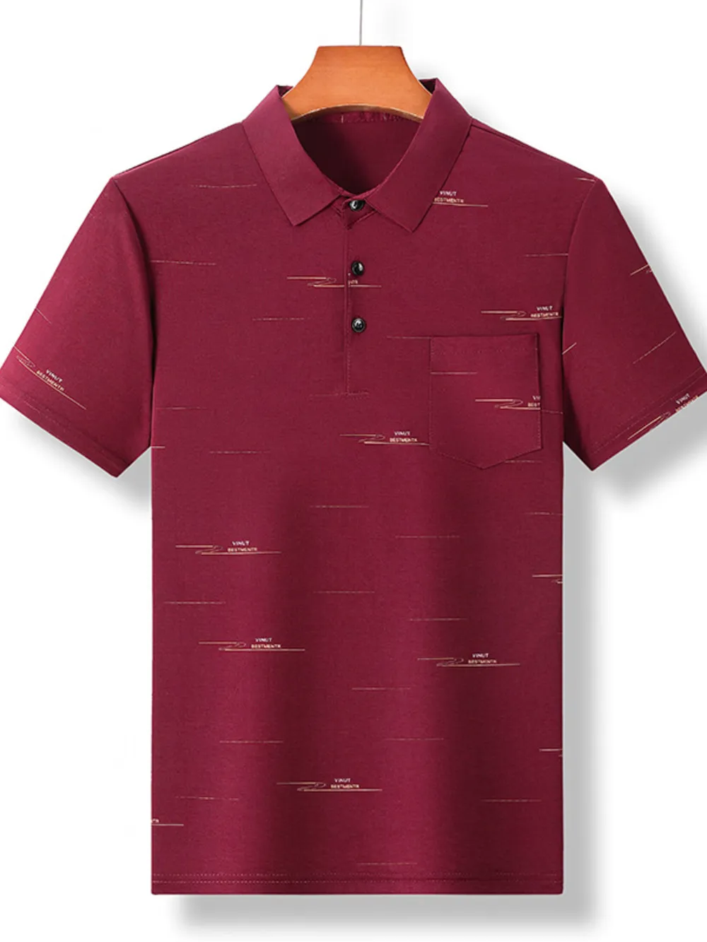 Men's Plus Size Embroidered Detail Short Sleeve Polo, image 6