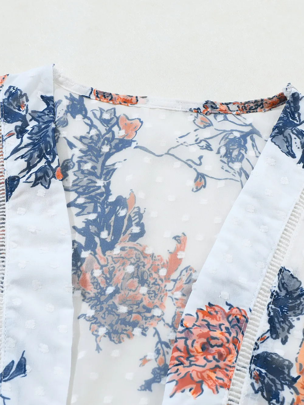 Floral Print Open Front Cover Up, image 6