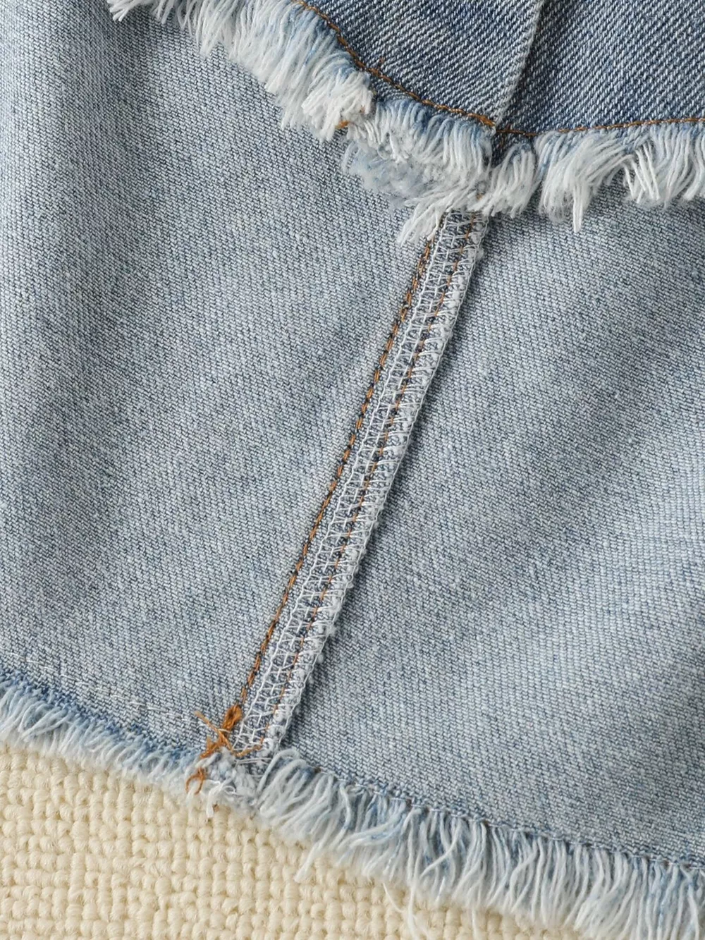 Children's Smocked Top and Distressed Denim Skirt Set, image 8