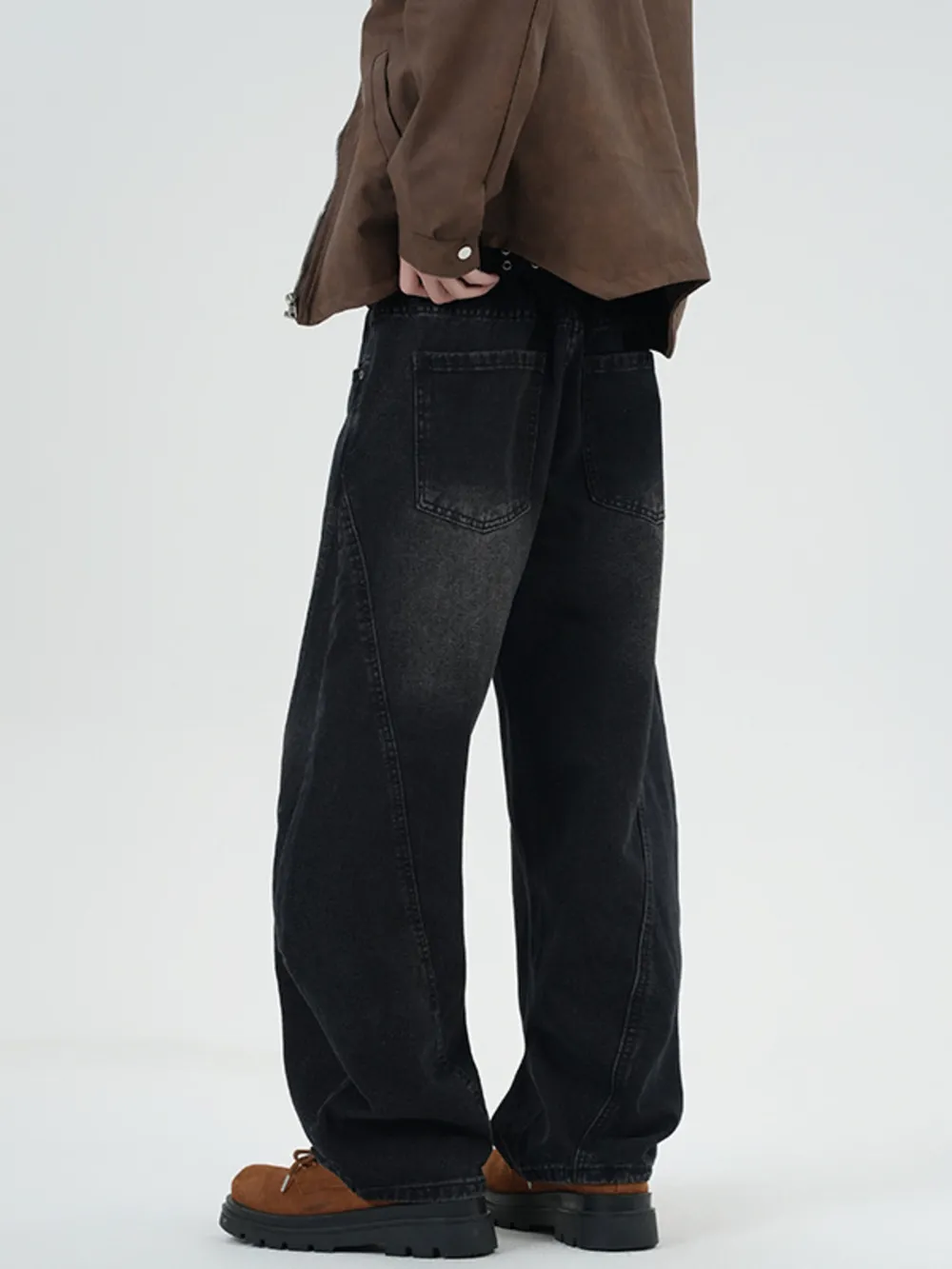 Men's Full Size Vintage Wash Wide Leg Jeans Plus Size, image 5