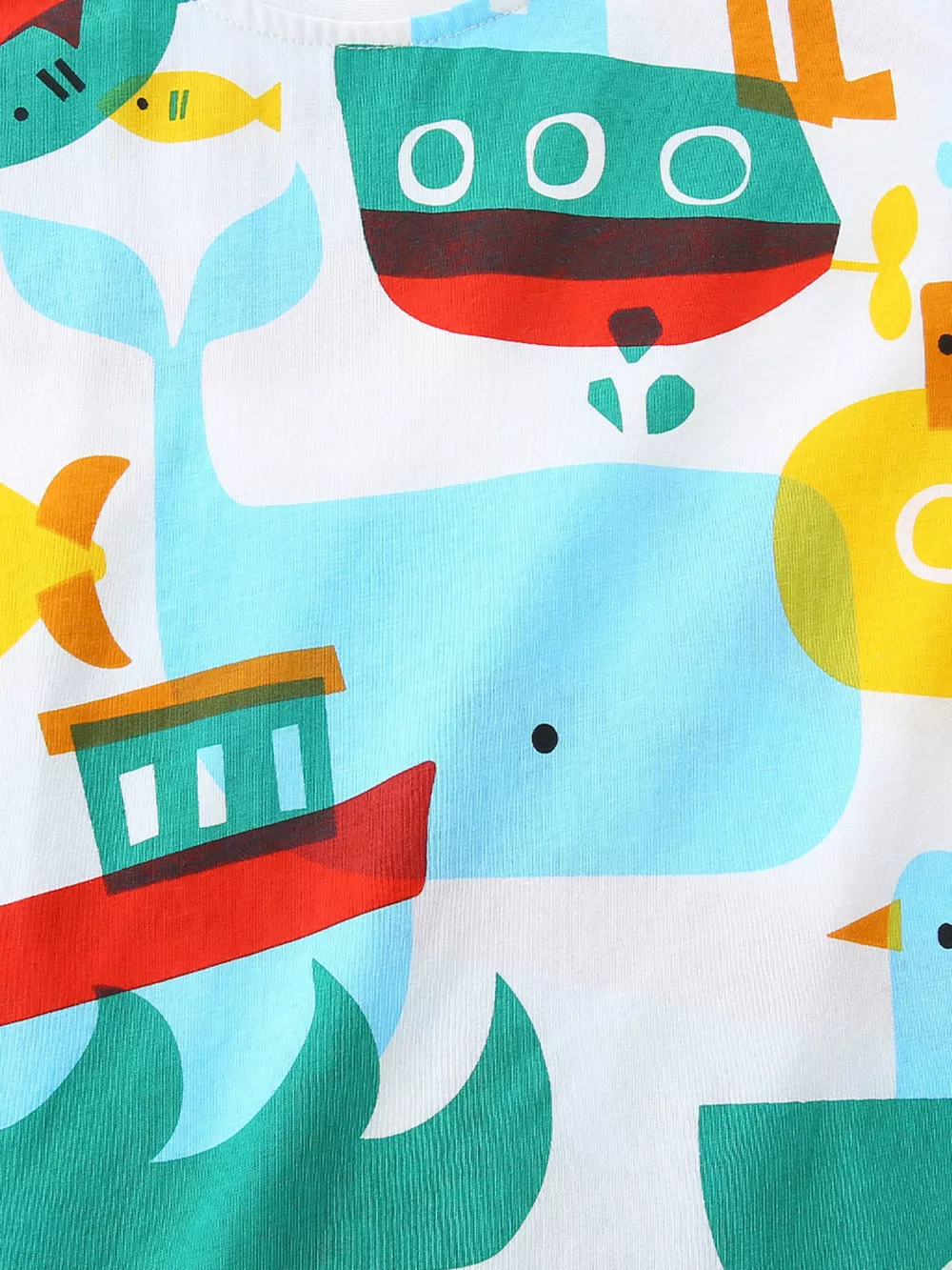 Children's Fish Print Round Neck Tee, image 3