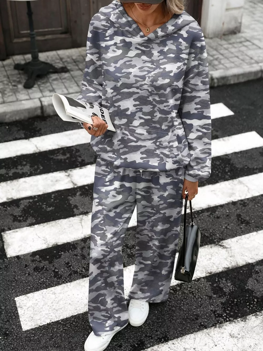 Printed Long Sleeve Hoodie and Pants Set, image 15