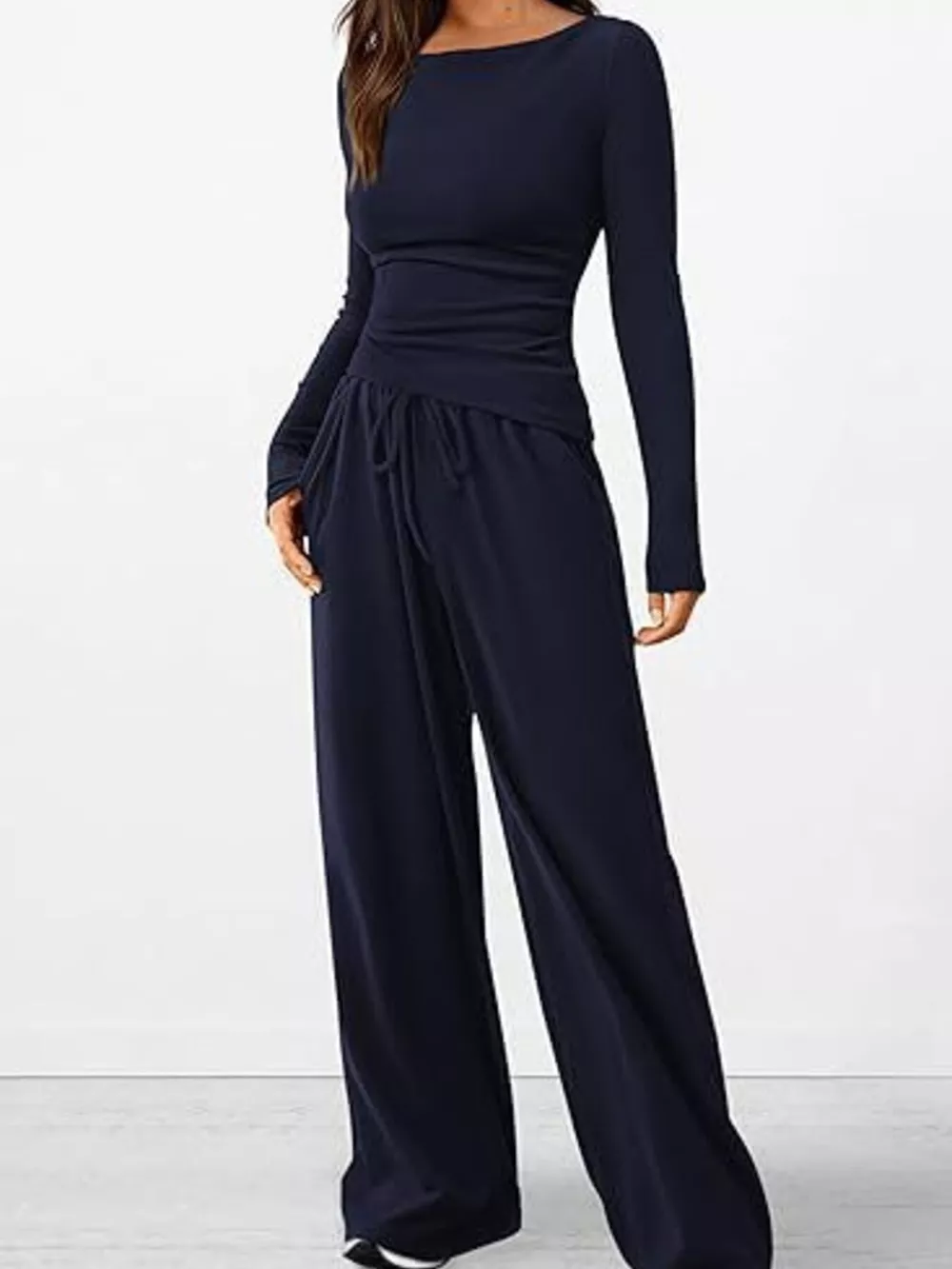 Long Sleeve Top and Wide Leg Pants Set, image 12