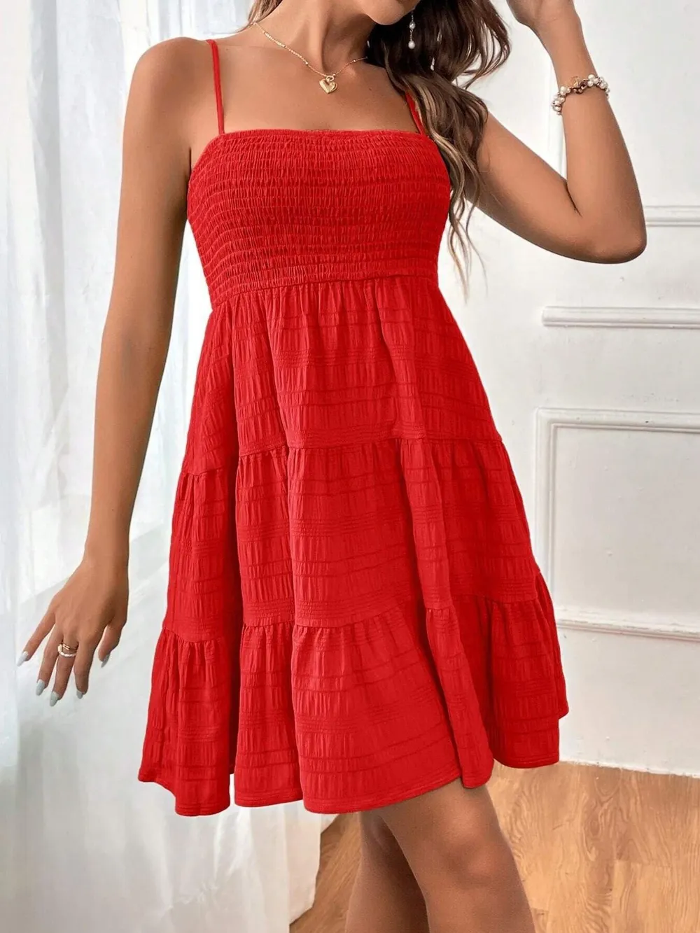 Smocked Tiered Cami Dress, image 31