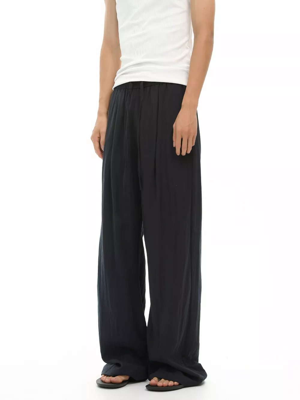 Men's Wide-Leg Drawstring Casual Pants, image 9