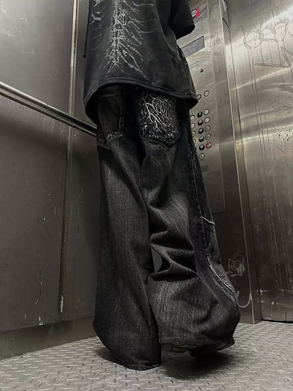 Men's Full Size Spider Wide-Leg Streetwear Jeans Plus Size, image 3