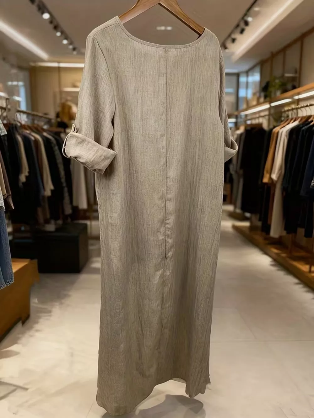 High-Low Hem Roll-Up Sleeves Blouse, image 4