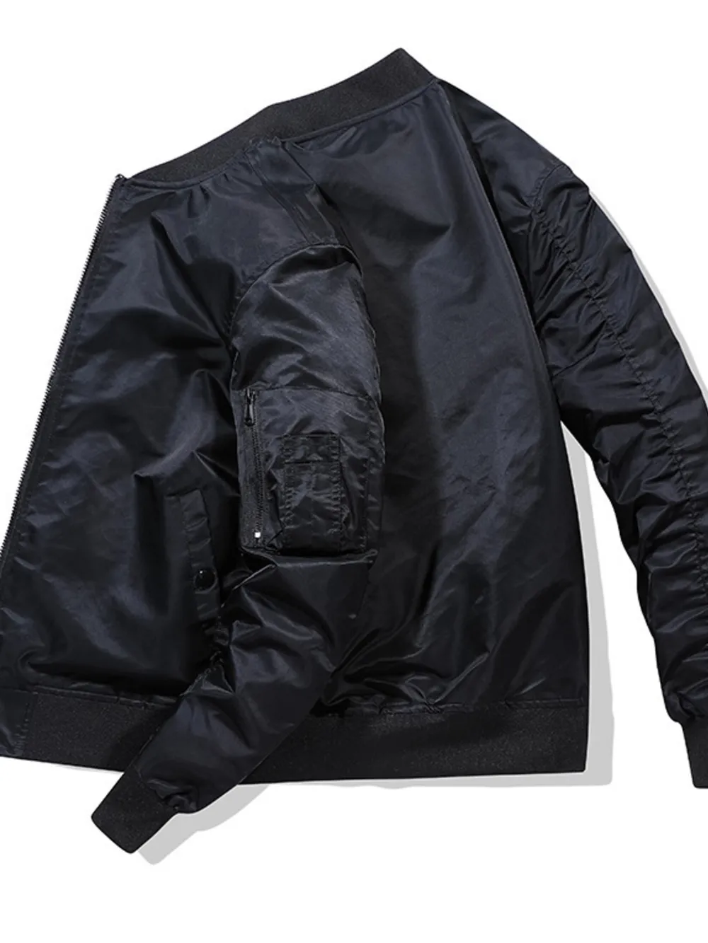 Men's Plus Size Zip Up Long Sleeve Jacket, image 6