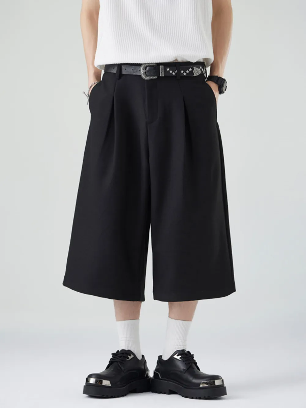 Men's Wide Leg Cropped Pants