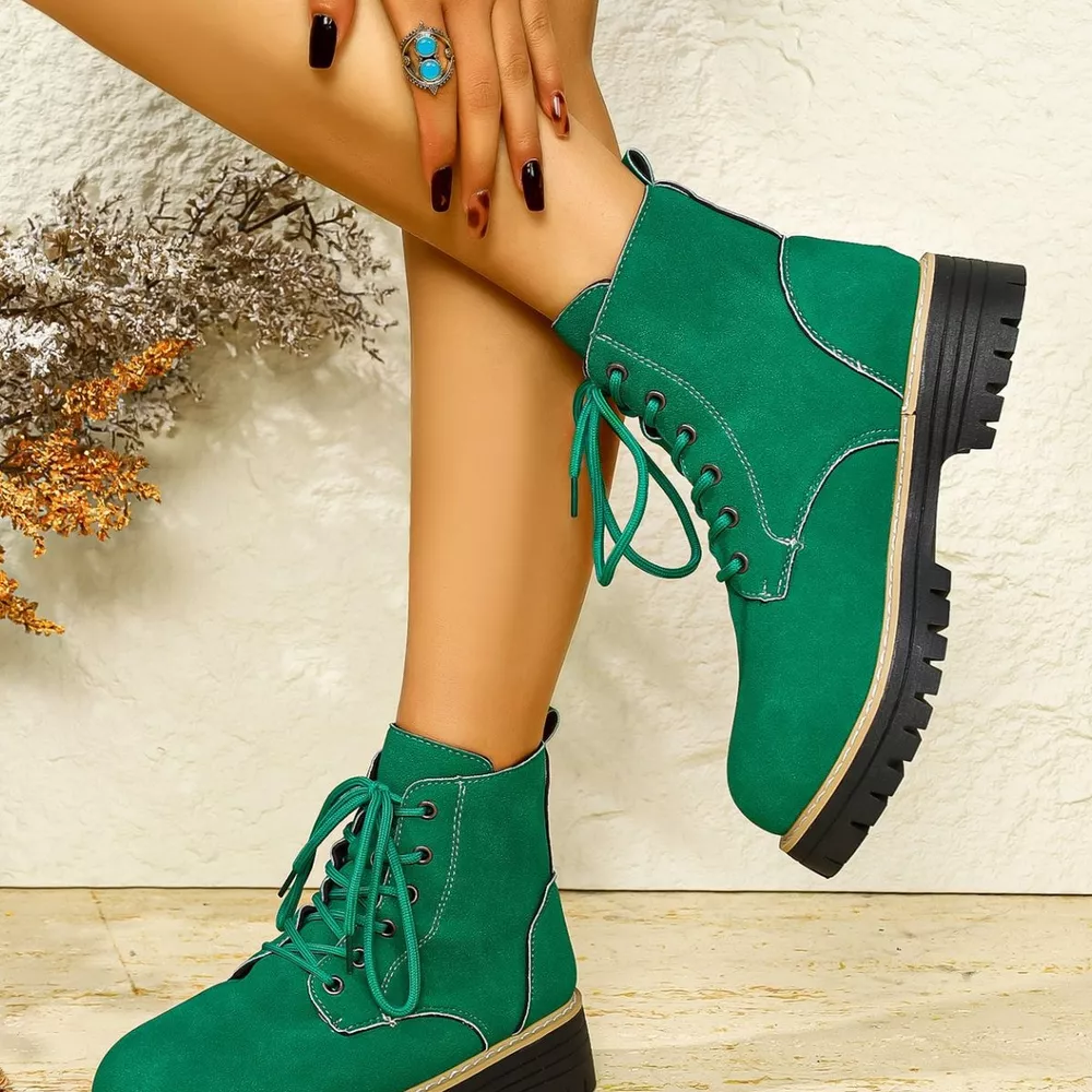 Round Toe Lace Up Boots, image 19
