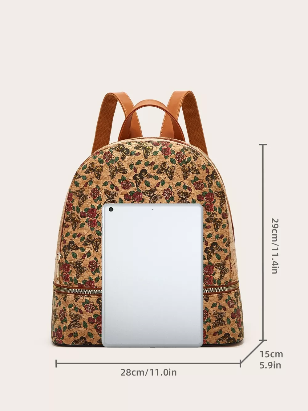 Floral Butterfly Print Backpack Bag, image 4
