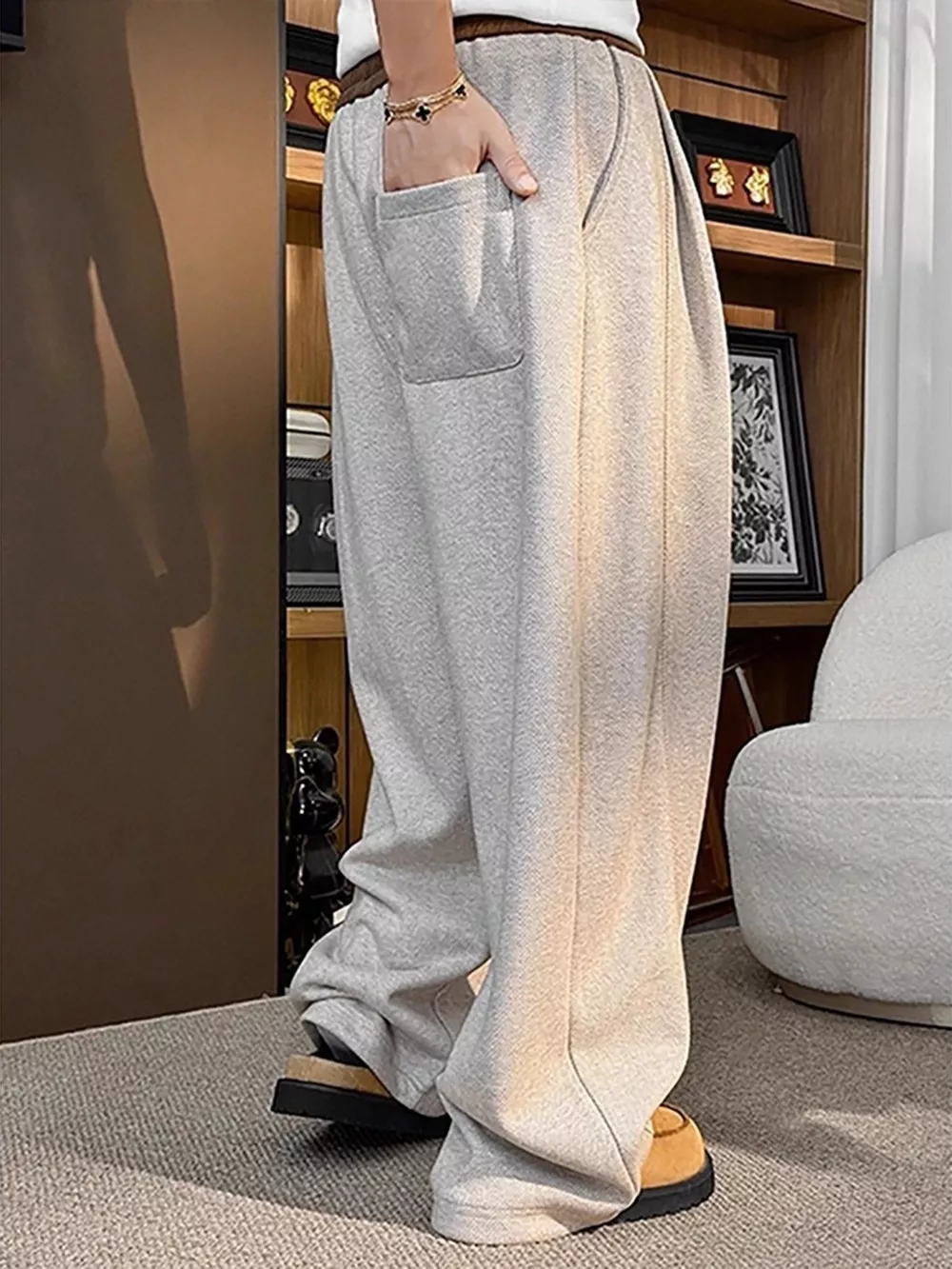 Men's Plus Size Loose Fit Casual Sweatpants with Drawstring, image 4