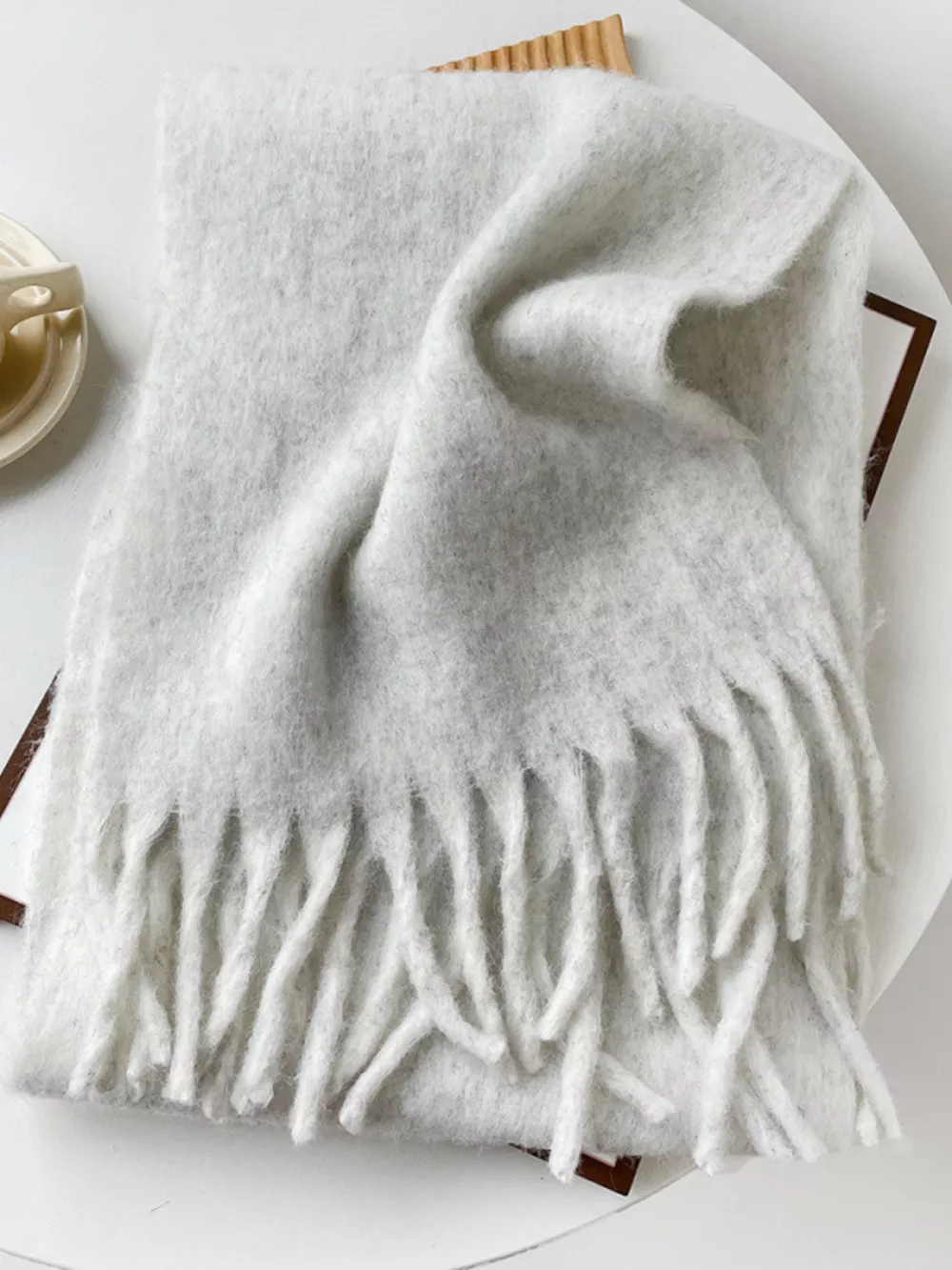 Fringe Solid Color Scarf, image 4