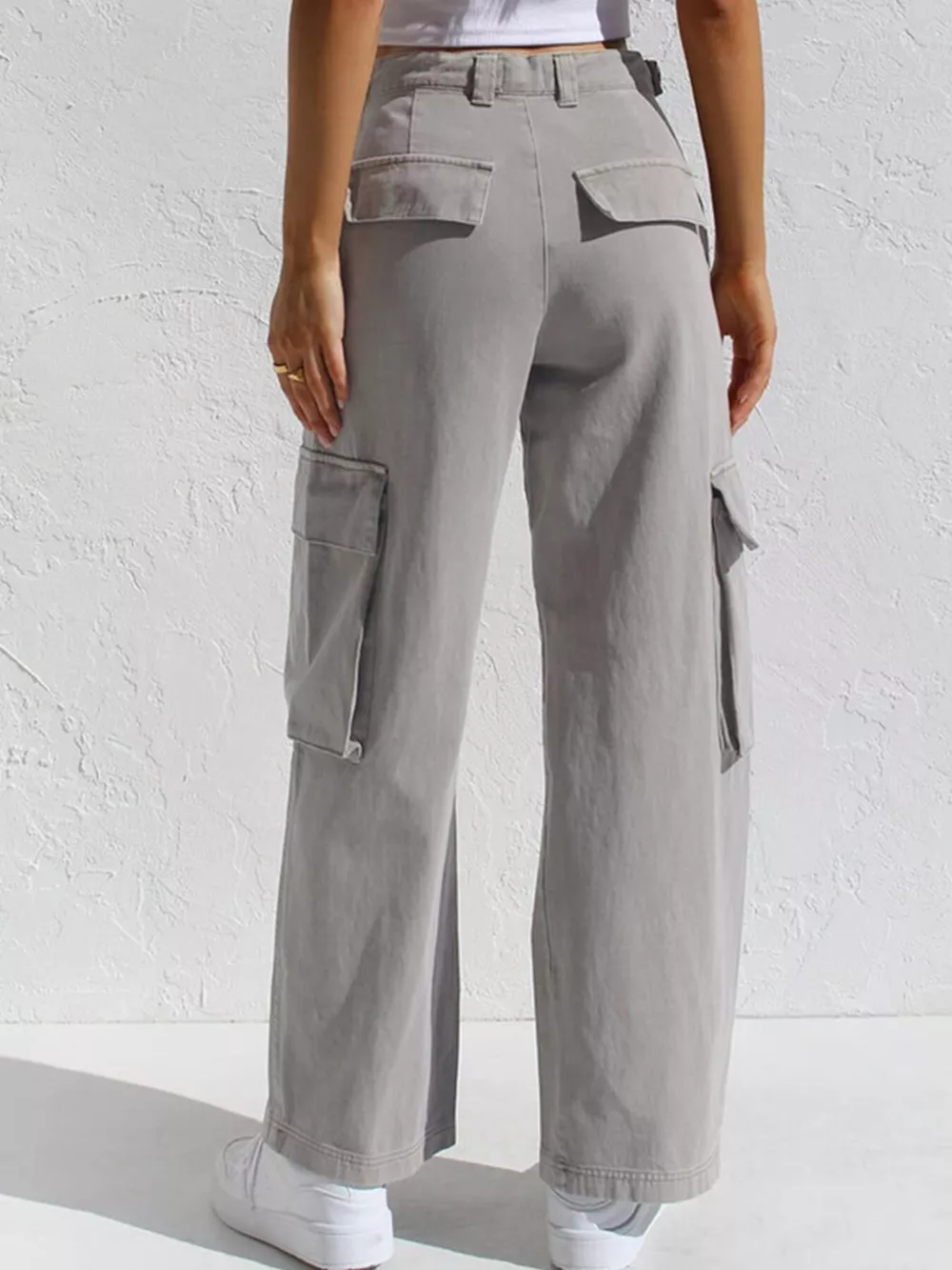 High-Waisted Wide Leg Cargo Jeans, image 11