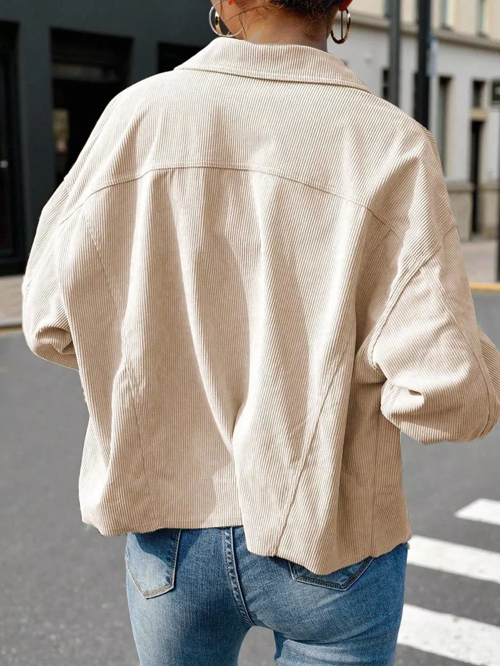 Corduroy Button-Down Shacket, image 3
