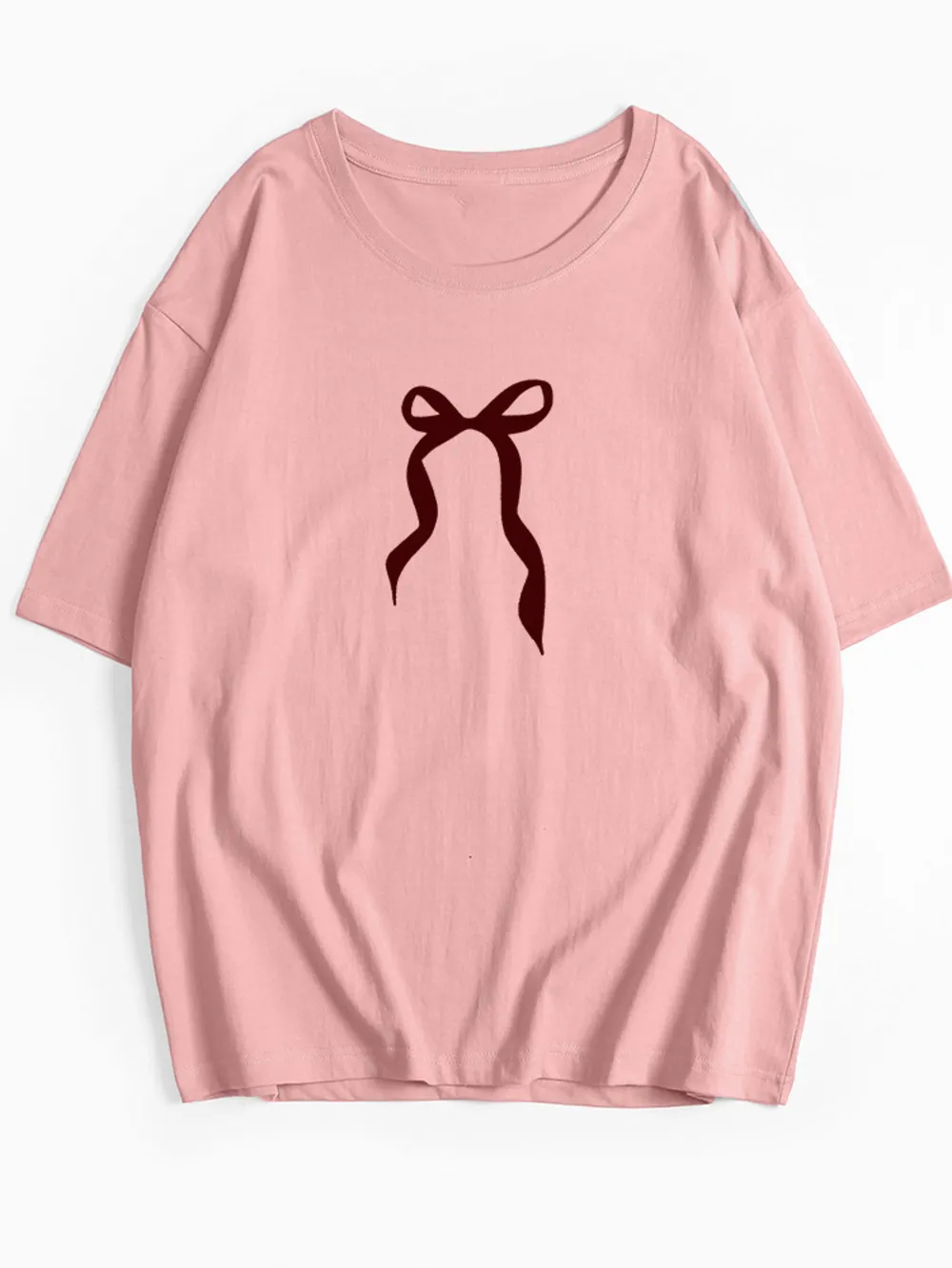 Plus Size Bow Round Neck Short Sleeve T-Shirt, image 11