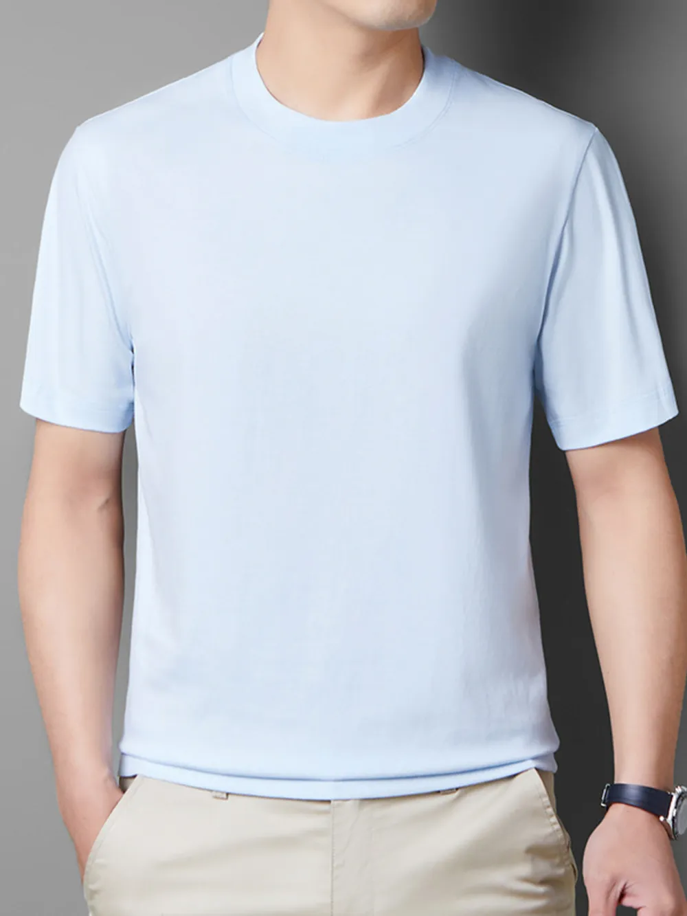 Men's Full Size Round Neck Short Sleeve T-Shirt Plus Size, image 3