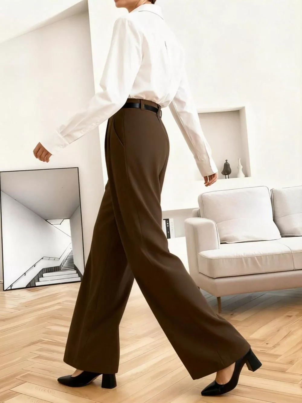 Wide Leg Pleated Pants, image 4