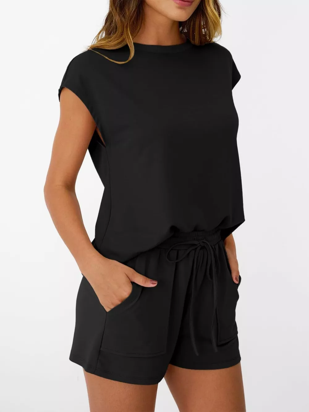 Round Neck Cap Sleeve Top and Shorts Set, image 9