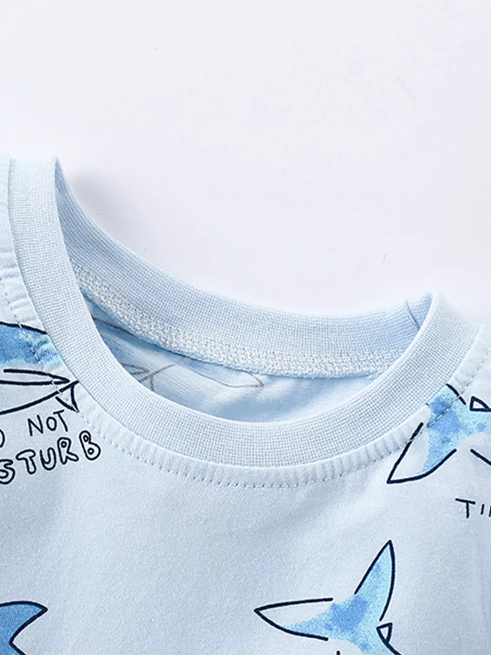 Children's Shark Print Short Sleeve Top and Shorts Set, image 4