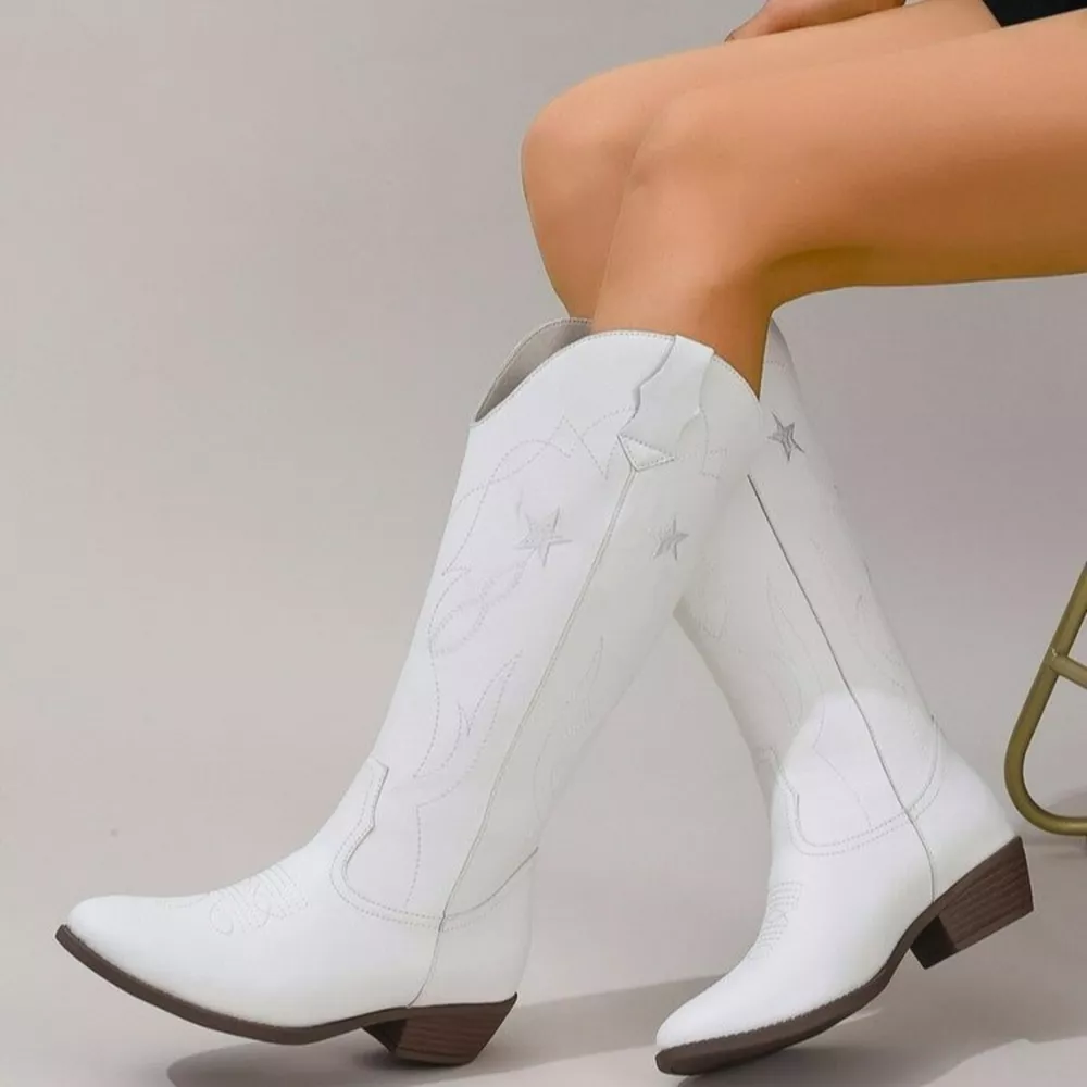 Western Star Embroidered Cowboy Boots, image 3