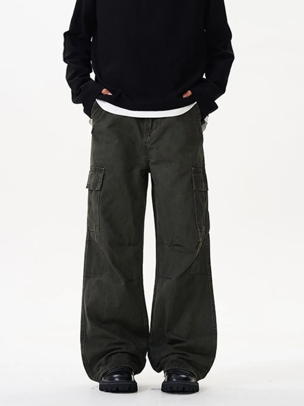 Men's Wide Leg Cargo Pants, image 2