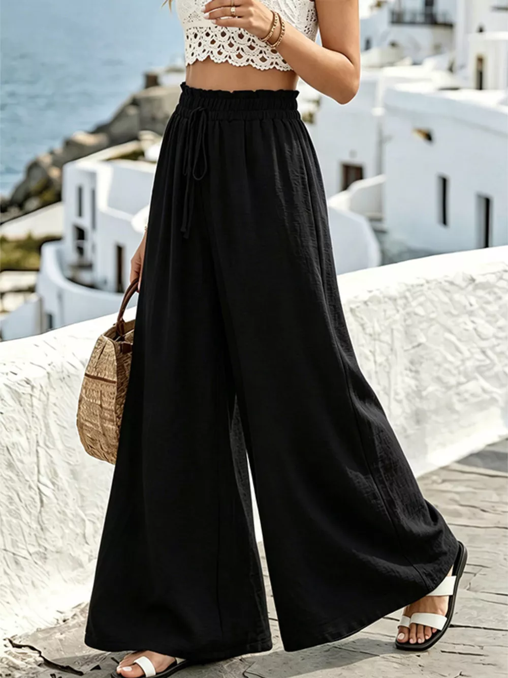 Wide Leg Drawstring Pants, image 18