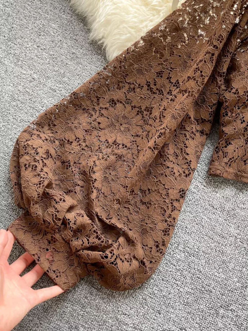 Lace Tie Back Long Sleeve Top, image 7