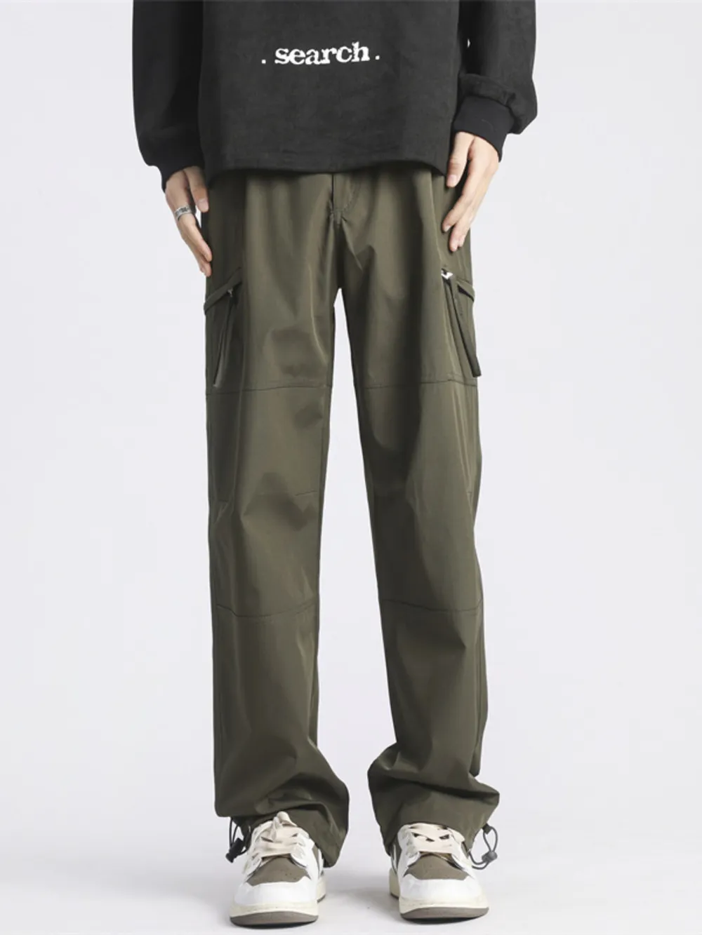 Men's Full Size Wide Leg Cargo Pants Plus Size