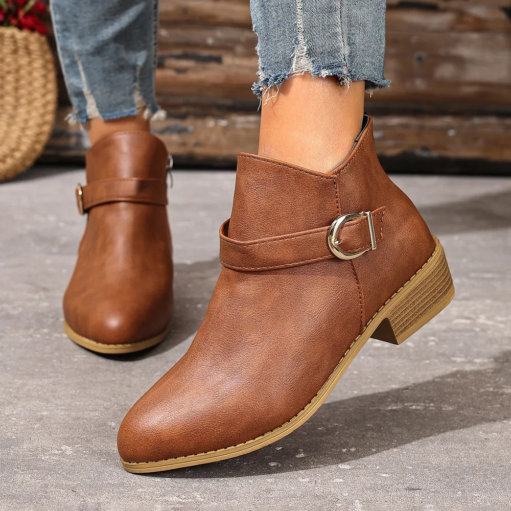 Point Toe Block Heels Boots, image 5