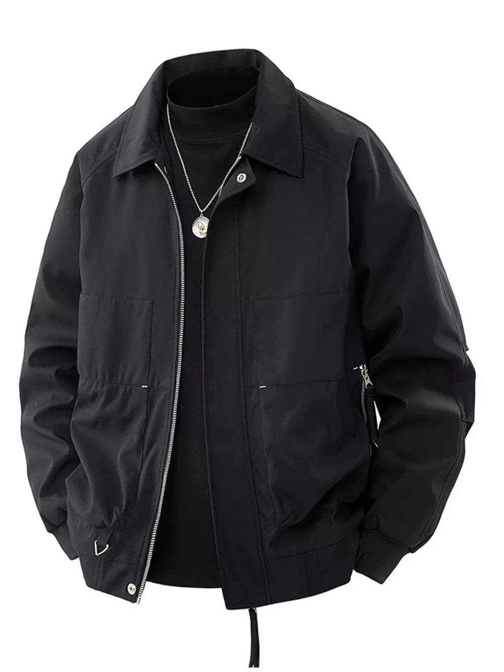 Men's Plus Size Zip Up Long Sleeve Jacket, image 8