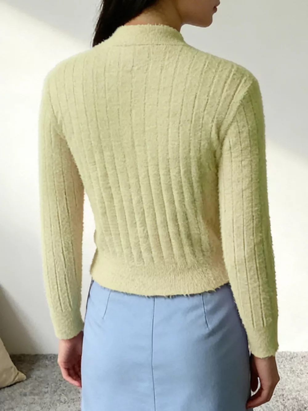 Button Up Ribbed Knit Cardigan, image 9
