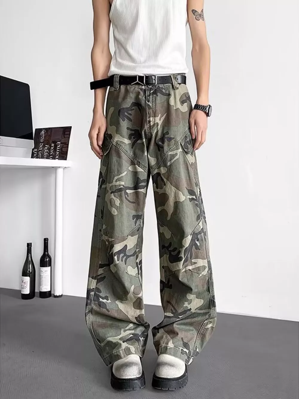 Men's Plus Size Loose Fit Camouflage Cargo Pants