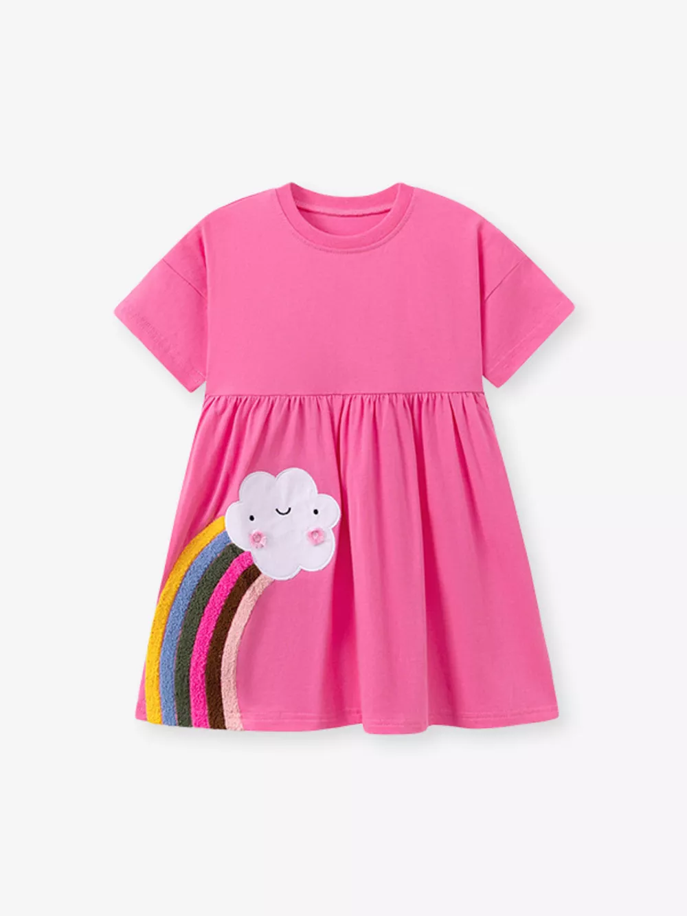 Children's Rainbow Cloud Applique Casual Dress, image 3