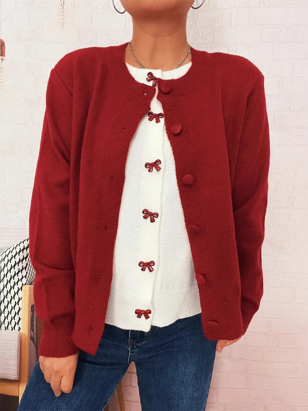 Button-Up Long Sleeve Cardigan, image 7
