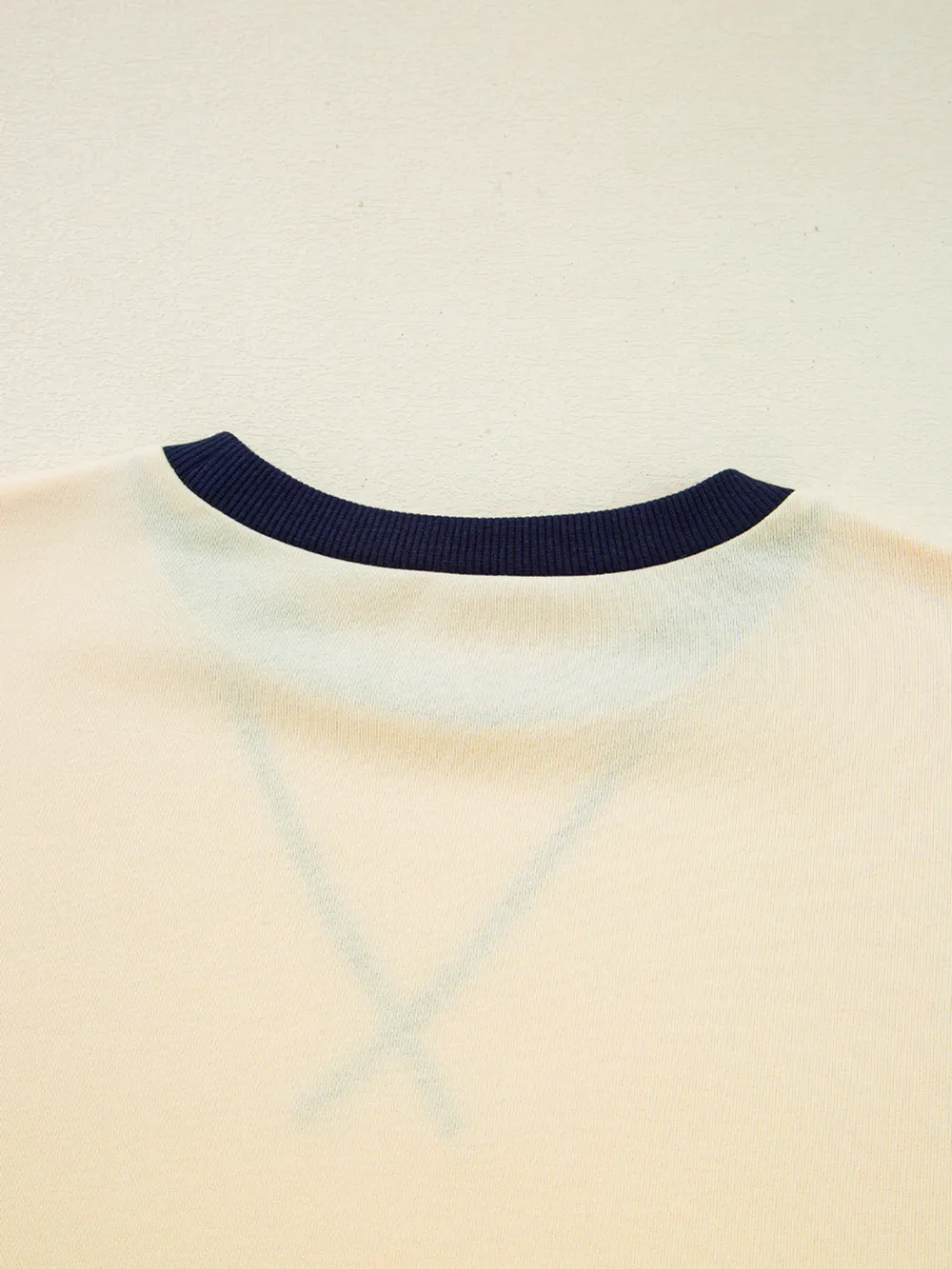Striped Patchwork Long Sleeve Round Neck Two-in-one Top, image 9