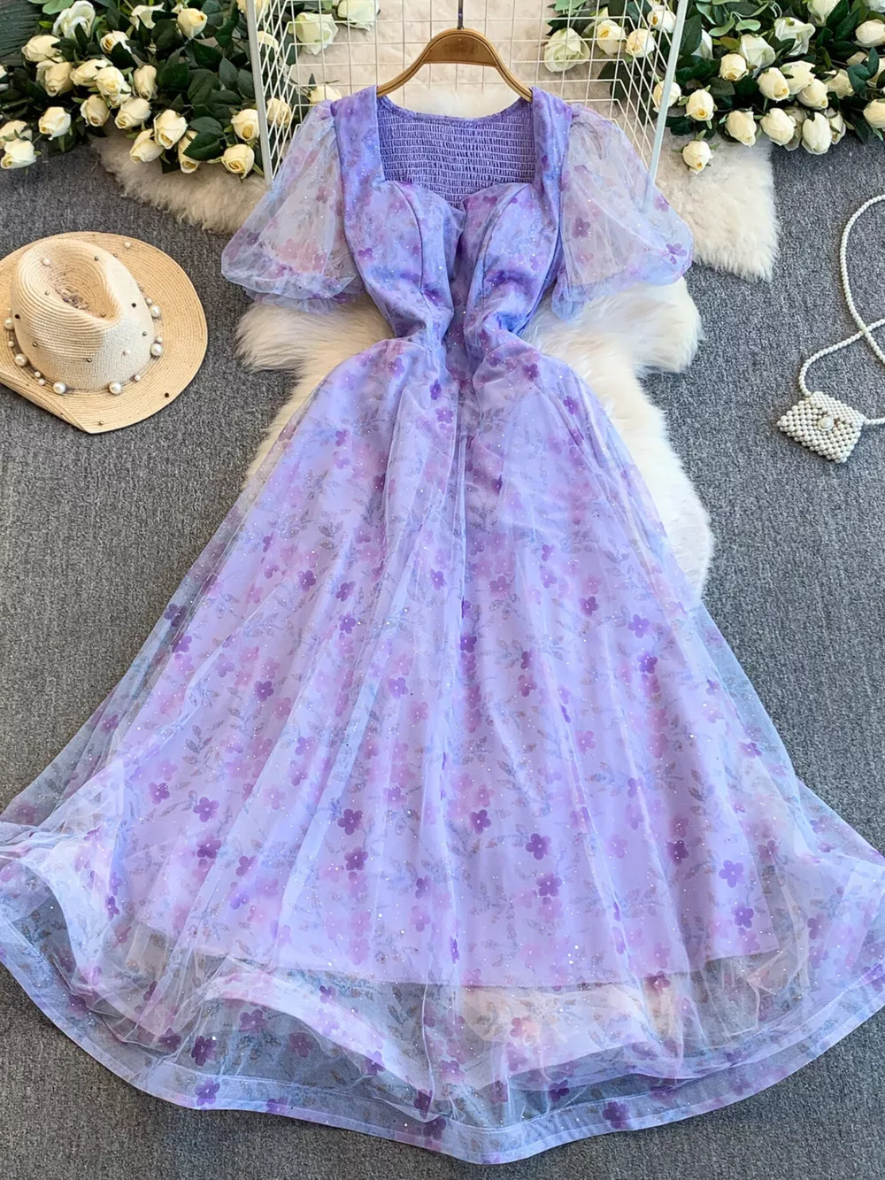 Sweetheart Neck Puff Sleeve Dress, image 2
