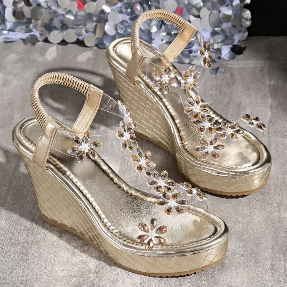 Flower Open Toe Wedge Sandals, image 6